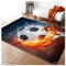 HAZARA Fußballplatz Spielteppich, Eisfeuer Fußball Bedruckt Großflächige Teppiche Sport rutschfest Spielteppich 3D Fußball Mit Flammen Bedruckten Teppichen Für Schlafzimmer(F,120x160cm/47x63in)