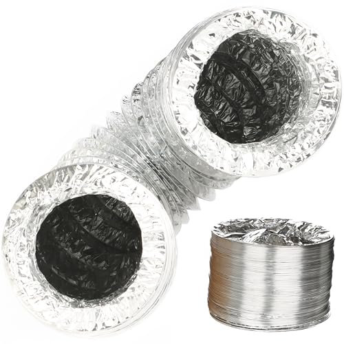 DOMUX Tuyau d'Evacuation Flexible en Aluminium - Gaine de Ventilation Ø 127mm Longueur 3m - Pour Ventilateur, Extracteur et VMC - Tuyau Flexible en Aluminium