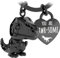 LANOLU Porte-clés dinosaure Mini Rex - Porte-bonheur - Cadeau pour couple, ami en métal, Noir