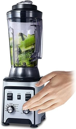 Commercial Smoothie Smoothie Maker, 4L Blender Food Processor High Speed 26000 RPM Blender for Smoothie Handheld Fruit Blender(Color:Silver)