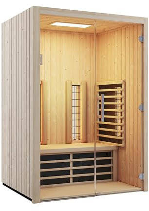Infraworld Fusion Glas 145 Fichte RG Infrarotkabine 145x112 cm mit 2 ABC-Strahler