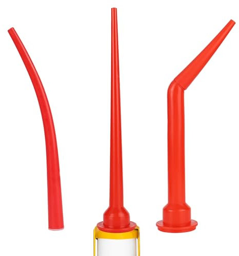 3PCS Caulking Nozzle of Caulking Gun, Curved Caulking Nozzle Applicator, 30cm Silicone Cones Nozzles, Caulk Extended Reach Nozzle, Replacement Extension Tool Used in Construction(1Straight +2 Curved)