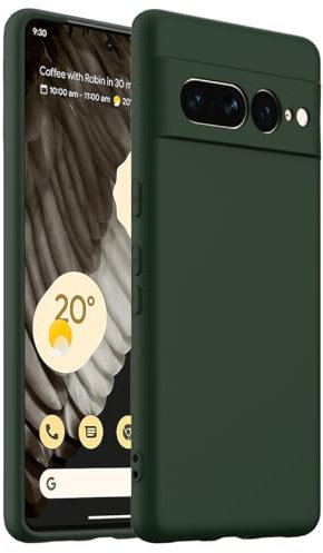 BRAND SET Hülle für Google Pixel 7 Pro, Magnetische Silikonhülle Kompatibel mit MagSafe, Stoßfest und Kratzfest, Handyhülle mit Mikrofaser-Innenfutter für Google Pixel 7 Pro Hülle (Dunkelgrün)