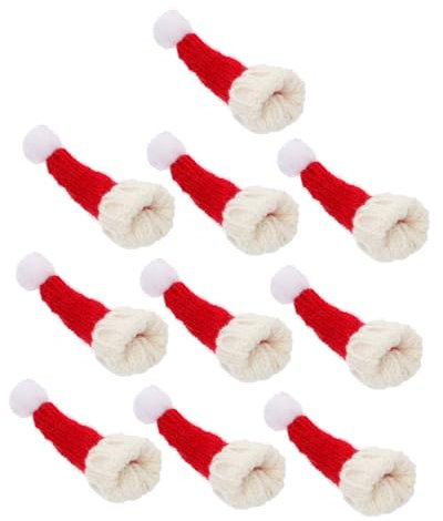DIYEAH 3 Sets Mini-mützen Gestrickte Puppenmütze Weihnachtsmütze Dekoration Puppenmütze Dekoration Mütze Für Puppen Bastelzubehör 10 Stück * 3