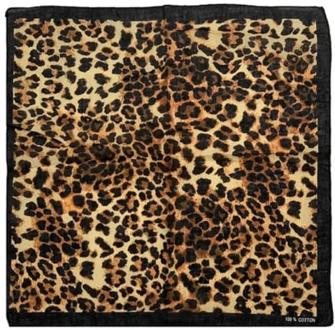 Unisex Brown Leopard Print 100% Cotton Bandana Head Neck Scarf 53 x 53cm
