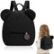 Mayoii Kinder Plüsch Rucksack Süßer Mini Rucksack für Kleinkinder Weicher Kinderrucksack für Jungen und Mädchen Ideal für Kindergarten Schule und Reisen (1, Schwarz, Mittelgroße)