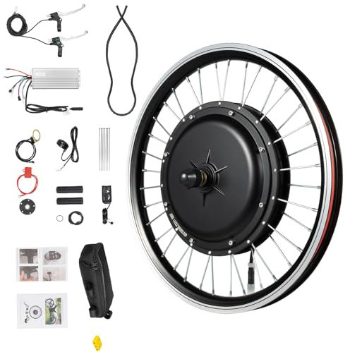 20 Zoll Ebike Umbausatz,48V 1000W Hinterrad/Vorderrad Umbausatz Kit für Brushless Nabenmotor,Elektrofahrrad Umbausatz Ebike Conversion Kit mit LED Display,Integrierte Controller (48V 1000W Hinterrad)