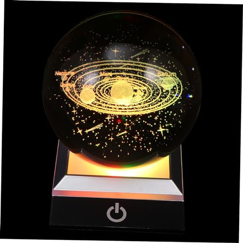 NUOBESTY Glaskugel Planeten-dekolicht Led Glaskugel Solar System Ornament Dekoratives Licht Silber