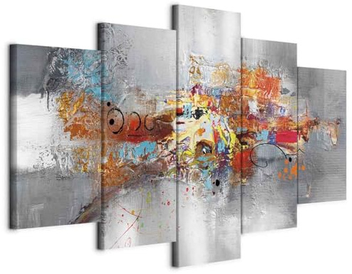 murando - Quadri Moderni Camera da Letto Matrimoniale, Astratto, 200x100 cm | Chiodi Inclusi, 5 Pezzi, Quadro Moderno, Canvas con Struttura, Componibili, Resistenti Allo Sbiadimento, Produzione Europea