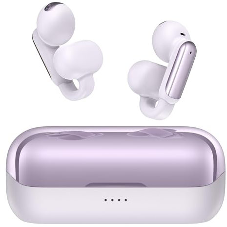 BUGANI Cuffie Bluetooth Open-Ear, Clip-On Auricolari Aperti Bluetooth 5.4, Cuffie On-Ear Aperti Controllo Touch 32H Cancellazione del Rumore IPX6 Impermeabile per Sport Fitness (Viola)