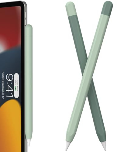 FAFALITHIC 2 Pack Silikon Hülle für Apple Pencil Pro & 2. Generation | Zweifarbige Schutzhülle mit Komfortablem Griff, Unterstützt Magnetisches Laden, Doppeltippen & Druckfunktion