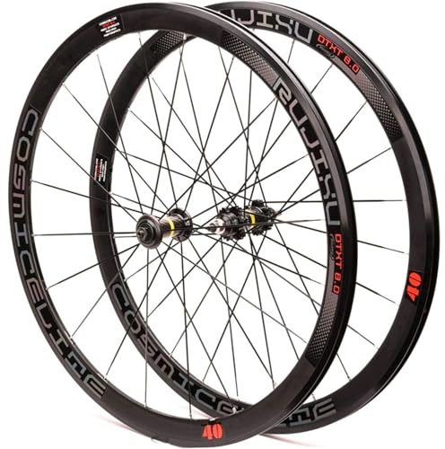 700C Rennrad-Laufradsatz, Felge: Doppelwandig, 40 Mm, Fixie-Laufrad, 1,37 X 24 TPI, Singlespeed, Carbonfaser-Nabe, Gedichtete Lager(A)