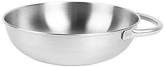 Tatonka Bowl with Grip S - Leichte Schüssel aus 18/8 Edelstahl mit Henkel und Volumenskalierung - rostfrei, lebensmittelecht und resistent gegen Fruchtsäuren - Ø 15,5 x 4,5 cm - 130 Gramm