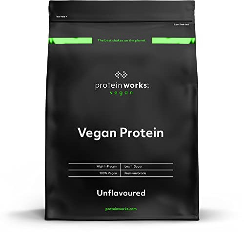 Protein Works - Vegan Protein Powder, Unflavoured, 33 Servings, 100% Plant Based & Natural, Premium Multi-Protein Blend, Low Fat Shake, Low Calorie Shake, 1kg