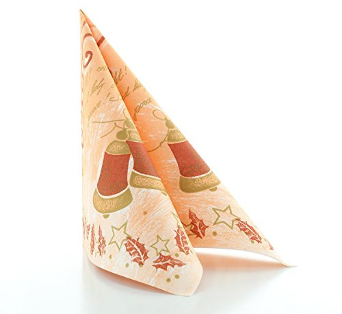 Sovie HORECA Weihnachtsserviette Harmony in Aprikot aus Linclass® Airlaid, Weihnachtsserviette festlich stoffähnlich, ideal für Adventszeit & Weihnachtsfeiern, 40x40cm, 50 Stück