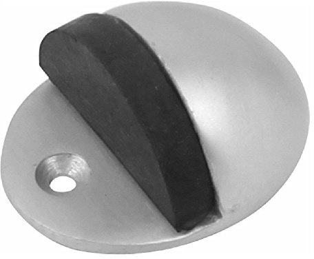 Dzina Hooded Oval Door Stop 42mm (1. 5/8 Inch) Satin Anodised Aluminium Pack of 1