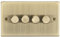 Knightsbridge CS2184AB Square Edge Antique Brass 4G 2 Way Dimmer, Antique Brass