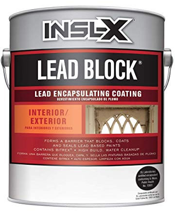 INSL-X Bloc de plomb, peinture acrylique encapsulante au plomb, coquille d'œuf, blanc, 3,8 l