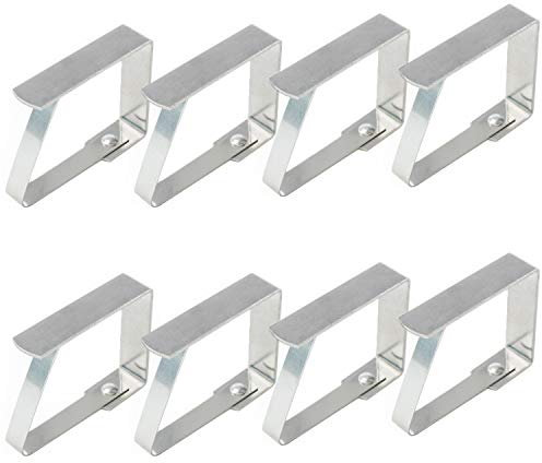 TRIXES 8PC Pacchetto di Clip per tovaglie in Acciaio Inossidabile -Clip Metalliche Regolabili - Perfetto per tavoli Buffet Piatti Piatti Feste BBQ's Casa & Giardino