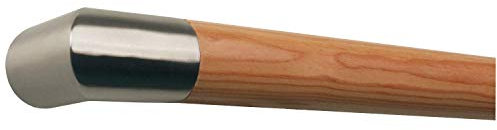 TIBU Lärche Holz Handlauf Geländer 30-500 cm Wandhandlauf Wand Treppe, Länge: 5000 mm / 500 cm / 5,0 m und Enden: Edelstahl Ecke