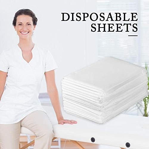 Chuanfeng 100 STÜCKE Einweg Massageliege Spannbezug Wasserdicht Waschfaserlaken Spanntuch Vlieslaken Liegenbezug Für Massageliegen, Behandlungsliegen, Kosmetikliegen, Comfort, Weiss, 180 X 80 cm