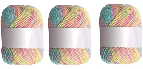 3 rotoli Gomitoli di Filato, Colorata lavorare a maglia rotolo per uncinetto e lavori a maglia, 50 g