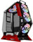KEDIERS PC Gehäuse C570 ATX Mid Tower Gehärtetes Glas Gaming Computer Open Frame Gehäuse mit 5 PWM ARGB Fans (rot)