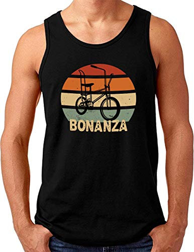 OM3® Bonanza Fahrrad Tank Top Shirt - Herren - Retro Vintage Rad Bonanzarad IV - Schwarz, XXL
