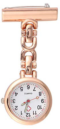 UKCOCO Chic Nurse Pocket Watch Brooch Mit Clip Retro Taschenuhr Für Medizinisches Personal Gold Für Krankenschwestern Und Ärzte Praktische Und Stilvolle Zeitmessung