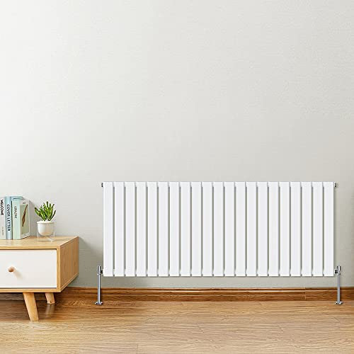 Warmehaus 600 x 1430mm Horizontal Designer Radiator Flat Panel Modern Heating Single Column Radiator White