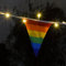 Noma Solar 30 LED-Wimpelkette, warmweiß, Regenbogenfarben