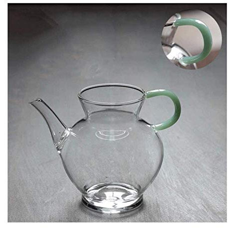 BOSUGE Teekanne Klarglas-Teekanne Teekanne Wasserkocher Teekanne Hochtemperaturbeständige Glas-Teekanne Handgefertigte Produkte (Color : Green)