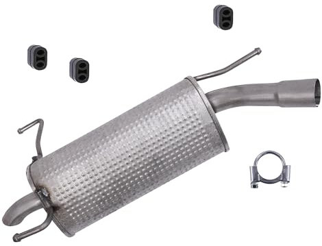BESTPRICE Auspuff Schalldämpfer Set 1x Endschalldämpfer, mit Montagematerial Kompatibel mit OPEL CORSA C (X01), CORSA C (X01)