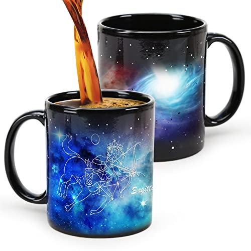 Lustige Kaffeetasse, Schütze Geburtstagsgeschenke Zodiac Constellation Cup 11oz, magische Tassen, einzigartige November Dezember Geschenke für ihren Freund.