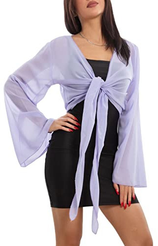 Toocool Coprispalle Donna Elegante Maniche Ampie Cerimonia Bolero VB-10371 [Taglia Unica,Lilla]