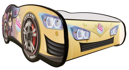 Topbeds Kinderbett Auto 140 x 70 cm Racing Car Girl - Clara - Autobett, Kinder Bett - Holzbett Baby Kinder - Kinderbett Junge - Bett für Kleinkinder