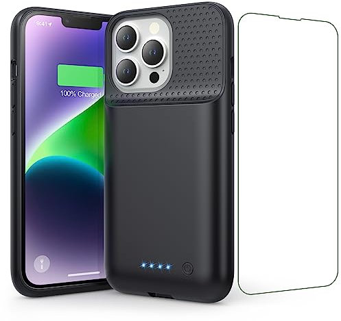 Ekrist Battery Case for iPhone 13/13Pro/14 (6.1 Inch),Real 7500mAh Charging Case Portable Rechargeable Protective Extended Battery Charger for iPhone 13/13pro/14 Black