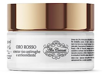 ORO ROSSO CREMA VISO CON RESVERATROLO, skincare, antiossidante, pelle radiosa, anti-invecchiamento, ingredienti naturali, elasticità, giovinezza, idratazione, 50ml