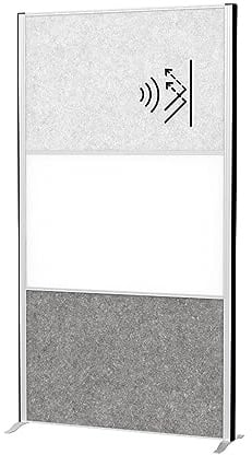 MAUL Akustik Stellwand MAULconnecto silber mit Whiteboard fürs Büro | ruhigere Arbeitszonen, blickgeschützte Bereiche, flexibel umstellbar, beidseitig nutzbar, magnethaftend beschriftbar