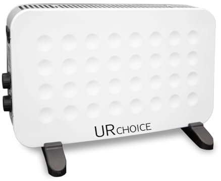 UR CHOICE 2000W Portable Electric Convector Heater - 3 Adjustable Heat Settings(750W/1250W/2000W), Overheat & Tip-Over Protection - Silent Operation, Freestanding, Ideal for Home/Office (DESIGN-WHITE)