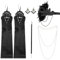 KEWUZY 5 Teiliges 20er Jahre Accessoires, Great Gatsby Accessoires Flapper Set, Charleston Accessoires Damen, mit Flapper Stirnband Handschuhen Perlenkette Ohrringen für Halloween Weihnachten