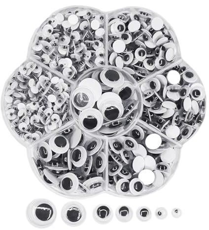 NyxSeat 700 unidades de ojos adhesivos, globos oculares autoadhesivos, accesorios de juguetes para animales, ojos artesanales, materiales hechos a mano para niños, adecuados para bricolaje, álbumes de