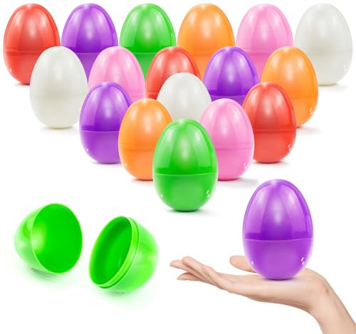 Milaloko 24Pcs füllbare Ostereier, Bunte helle Leere Plastikeier für Osterjagd, Überraschungseier, Osterkorb Stuffers, 4 x 6 cm