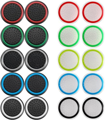 20 Piezas Joystick Thumbstick Grips, Cubiertas de Agarre para Mando de Silicona,Accesorios de Controlador de Joystick, para Xbox One Series X/S, PS4, PS5 Controlador Accesorios