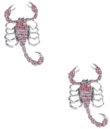 Holibanna 2 Pièces Broche de vêtements épingles d'insigne de robe broche scorpion manteau corsage bijoux de costume portable light pince à linge de strass européen et américain