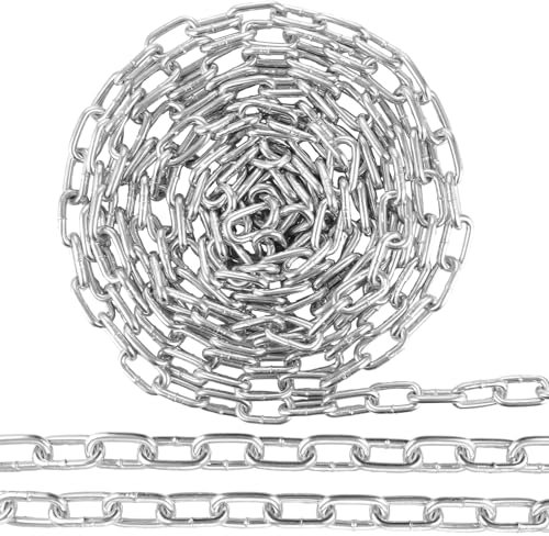 VIDETOL Metallkette, 8m 3mm Metall Ketten, Oberflächenverzinkung Kette zum Aufhängen von Zäunen, Kette Hängesessel, Schaukelkette, Garagentore, Lampenkette