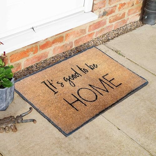 Rugs & More Premium Coir Doormats Outdoor - Robust Coconut Fibre Door Mat for Front or Back Entrance - Multiple Styles for Welcoming Home Decor (43 x 73 cm - Good to be Home)