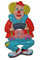 NEU Wand-Deko Clown, Akkordeon, 1 Stk. Ca. 47cm