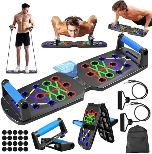 Planche de pompes multifonction 26 en 1 pour un usage domestique, système de fitness, sol, poitrine, exercice musculaire, équipement professionnel pour brûler les graisses pour hommes (26 en 1)