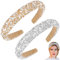 XTUDOU® 2 Stk Haarreif Silber Glitzer, Glitzer Strass Haarreif, Headband Breite Haarband für Frauen MäDchegeburtstagsgeschenk Hochzeit Braut Haarschmuck